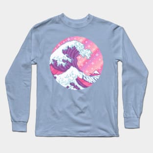 Great Wave Pixel Art Long Sleeve T-Shirt